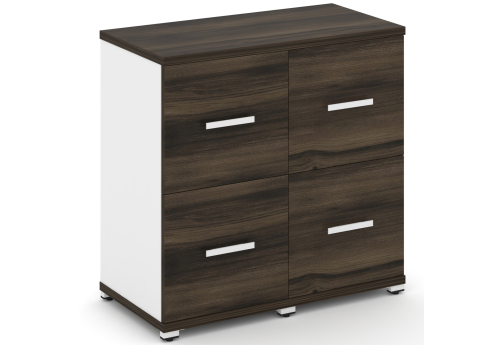 Шкаф две узкие секции 2 ниши (2 фасада ЛДСП, 1 ниша + 2 фасада ЛДСП, 1 ниша) Динен, цвет дуб мали-белый