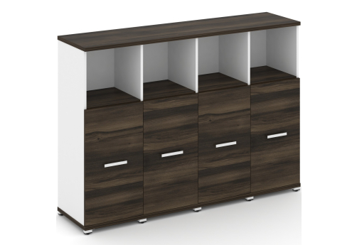 Шкаф четыре узкие секции 3 ниши (4 фасада ЛДСП, 2 ниши) Динен, цвет дуб мали-белый