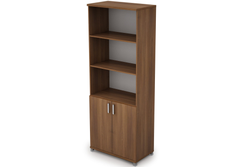 Шкаф высокий широкий (3 открытые полки) Деко, цвет шамони темный