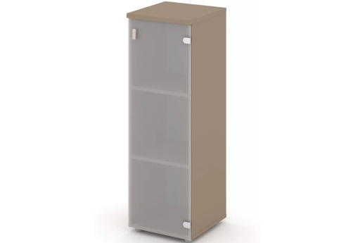 Шкаф средний узкий со стеклом правый, цвет латте