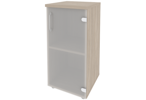 Шкаф низкий узкий правый со стеклом, цвет дуб аттик