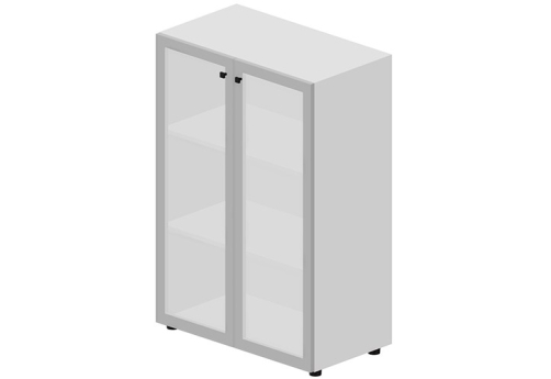 Шкаф средний с матовым стеклом в раме Кристо Директ, цвет белый