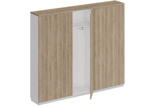 Шкаф гардеробный широкий Римини, цвет дуб светлый + белый + дуб светлый