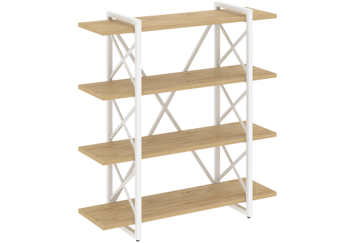 Стеллаж Европа, цвет тиквуд светлый + белый