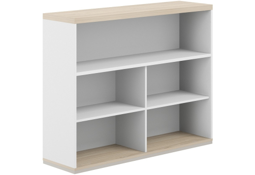 Стеллаж-комбо 1-сторонний с топом с экраном ЛДСП Фламинго, цвет белый + акация