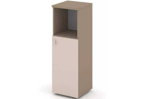 Шкаф средний узкий правый (1 открытая полка), цвет латте + капучино
