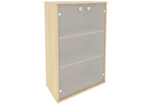 Шкаф средний широкий со стеклом, цвет акация