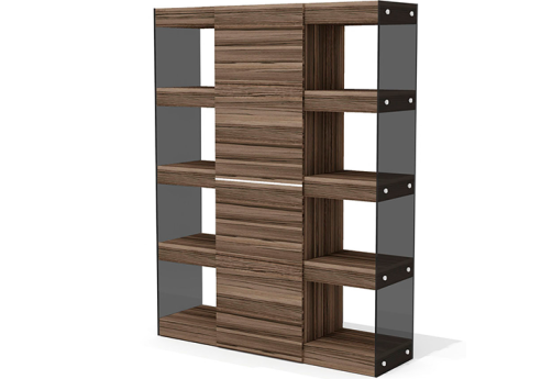 Шкаф-гардероб со стеклом Грандин, цвет лимба темная