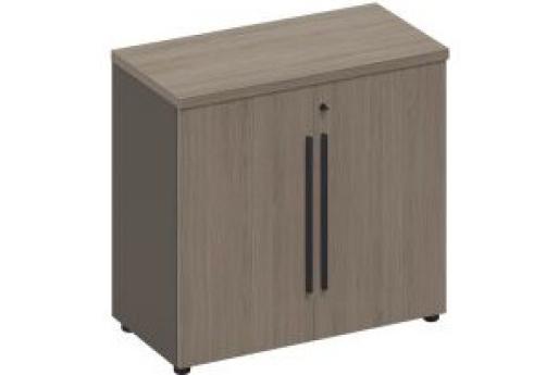 Шкаф широкий низкий Британия, цвет дуб + серый