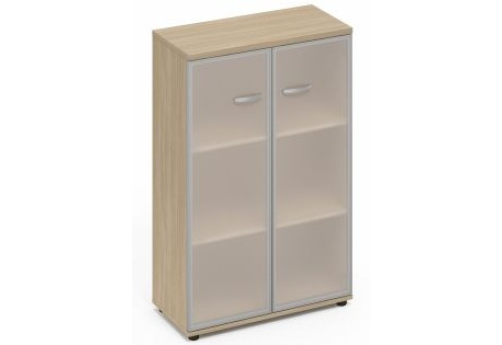 Шкаф средний со стеклом в раме Мира Нумо, цвет дуб скандинавский