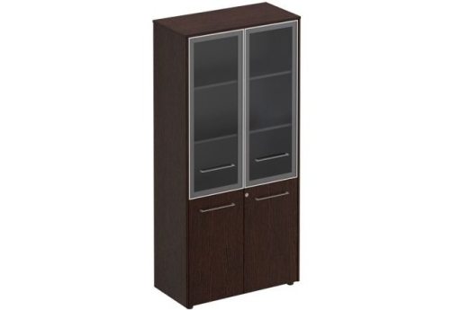 Шкаф со стеклом высокий Эдвард, цвет венге