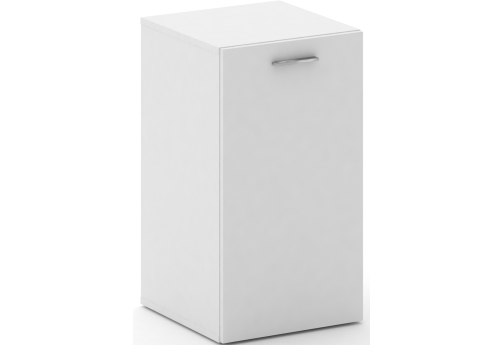 Шкаф узкий низкий правый Милтон, цвет белый бриллиант