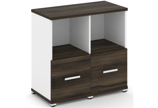 Шкаф две узкие секции 2 ниши (2 фасада ЛДСП, 1 ниша) Динен, цвет дуб мали-белый