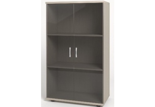 Шкаф средний широкий со стеклом, цвет дуб молочный