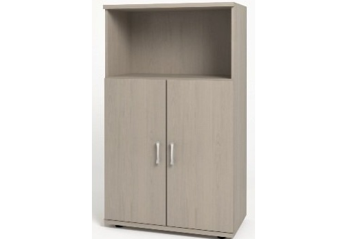 Шкаф средний широкий (1 открытая полка), цвет дуб молочный