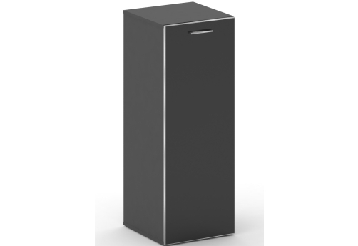 Шкаф узкий средний левый со стеклом Милтон, цвет базальт