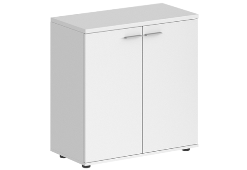 Шкаф низкий 2 двери с задней стенкой ЛДСП Индиго Вуд, цвет белый