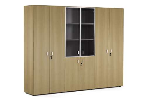 Шкаф комбинированный + гардероб + для бумаг, цвет эвкалипт светлый + хром