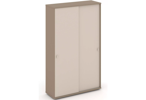 Шкаф-купе с полками, цвет латте + капучино