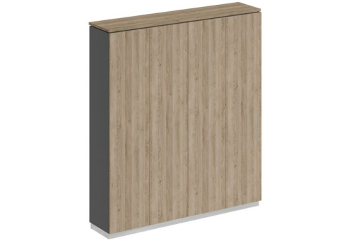 Шкаф для документов закрытый Римини, цвет дуб светлый + антрацит + дуб светлый