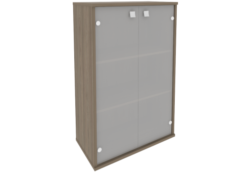 Шкаф средний широкий со стеклом, цвет вяз