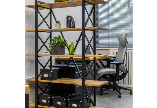 Стеллаж на металлическом каркасе Урбан, цвет черный
