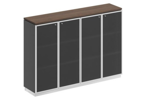 Шкаф средний Римини, цвет дуб темный + антрацит