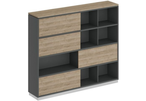 Шкаф-купе Римини, цвет дуб светлый + антрацит + дуб светлый