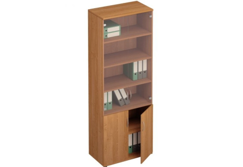 Шкаф для документов со стеклом Тарли, цвет ольха