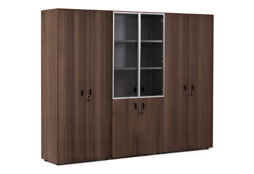 Шкаф комбинированный + гардероб + для бумаг, цвет эвкалипт темный + черный