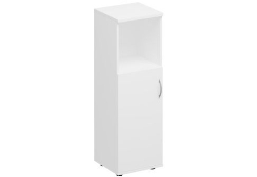 Шкаф для документов средний узкий полузакрытый Прайм, цвет белый