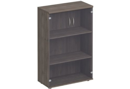 Шкаф для документов с прозрачным стеклом Прайм, цвет шамони темный