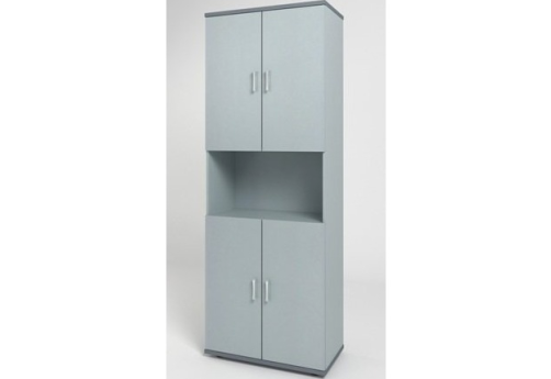 Шкаф высокий широкий с нишей, цвет серый