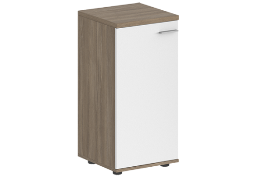 Шкаф низкий с задней стенкой ЛДСП левый Индиго Вуд, цвет дуб темный + белый