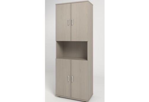 Шкаф высокий широкий с нишей, цвет дуб молочный