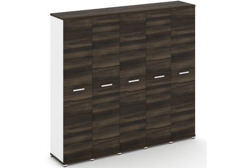 Шкаф пять узких секций 5 ниш (5 фасадов ЛДСП, 5 ниш) Динен, цвет дуб мали-белый