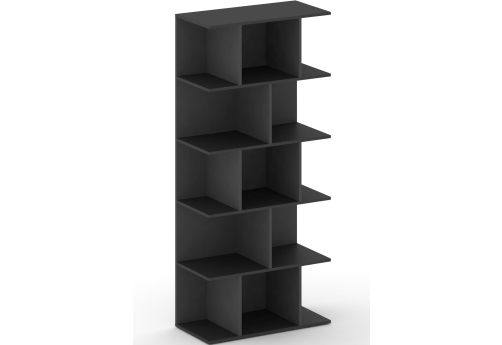 Стеллаж широкий высокий Квентин, цвет базальт