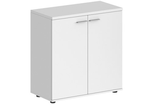 Шкаф низкий 2 двери с задней стенкой HDF Индиго Вуд, цвет белый