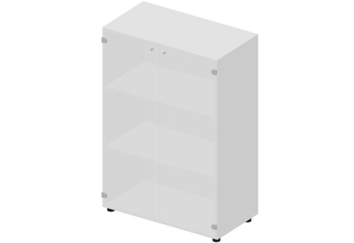 Шкаф средний с матовым стеклом Киви, цвет белый