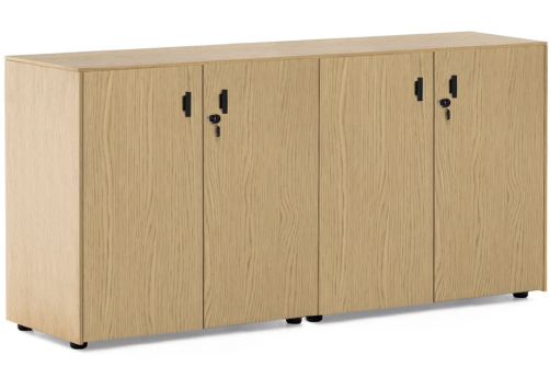 Шкаф 4 двери, цвет светлый дуб + черный