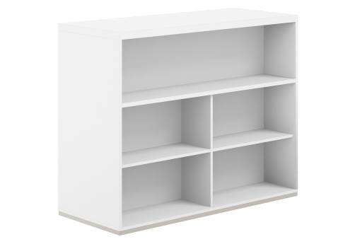 Стеллаж-комбо 2-сторонний с топом с экраном ЛДСП Фламинго, цвет белый