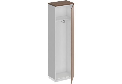 Шкаф для одежды узкий Римини, цвет дуб темный + белый + дуб темный