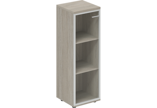 Шкаф средний узкий со стеклом левый Камелот, цвет светлый дуб