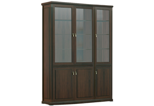 Шкаф для бумаг 3 створки правый, цвет темный дуб