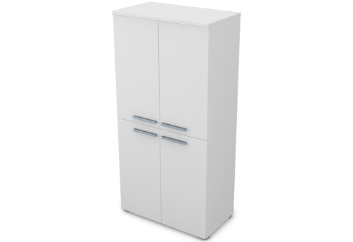 Шкаф средний закрытый (4 двери) Платинум Персонал, цвет белый премиум