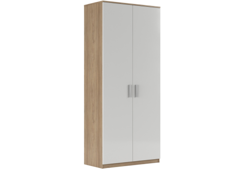 Шкаф для бумаг глухой с глянцевым фасадом, цвет вяз + белый