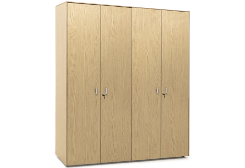 Шкаф для бумаг с гардеробом, цвет светлый дуб + хром
