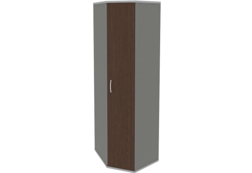 Шкаф угловой, цвет венге + металлик