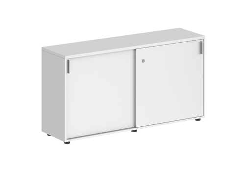 Шкаф-купе низкий с замком Индиго Вуд, цвет белый