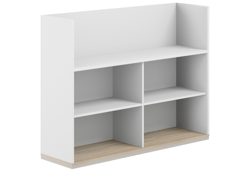 Стеллаж-комбо 2-сторонний с экраном ЛДСП Фламинго, цвет белый + акация